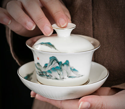 tea set: A Thousand Miles of Rivers and Mountains