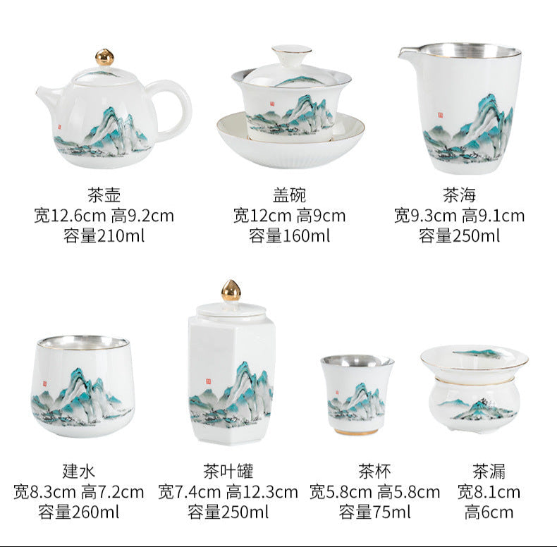 tea set: A Thousand Miles of Rivers and Mountains